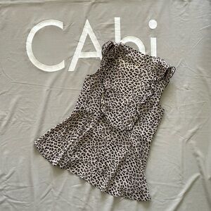 NWOT CAbi two-piece sleeveless flouncy neutral tops.